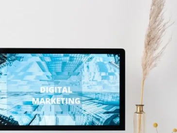 Laptop screen showing digital marketing dashboard for small business AI tools
