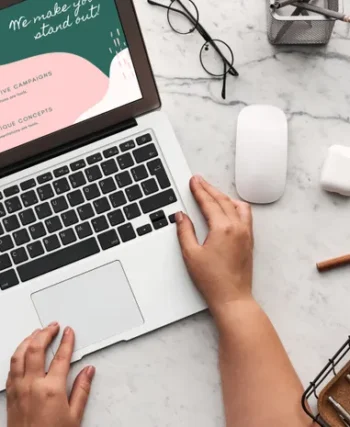 Laptop on a desk representing secure VPN browsing